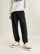 Men's Black Spliced Drawstring Pants